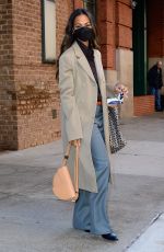 ZOE SALDANA Out and About in New York 02/08/2022