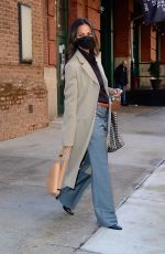 ZOE SALDANA Out and About in New York 02/08/2022
