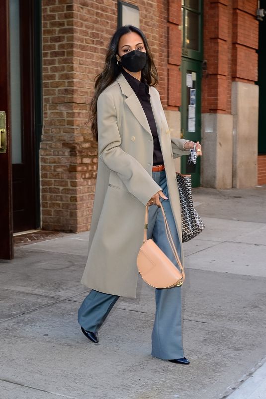 ZOE SALDANA Out and About in New York 02/08/2022