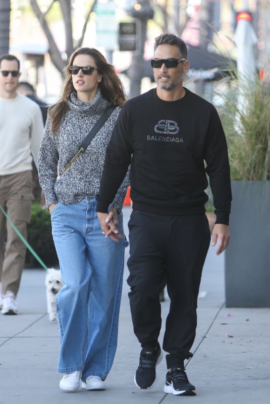 ALESSANDRA AMBROSIO and Richard Lee Out in Beverly Hills 03/06/2022