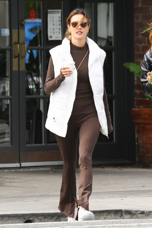 ALESSANDRA AMBROSIO Out for Coffee in Brentwood 03/04/2022