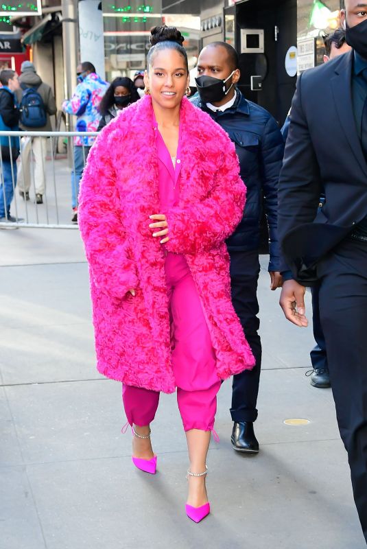 ALICIA KEYS Arrives at Good Morning America in New York 03/08/2022