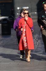 AMANDA HOLDEN Filming at Leicester Square in London 03/08/2022