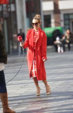 AMANDA HOLDEN Filming at Leicester Square in London 03/08/2022