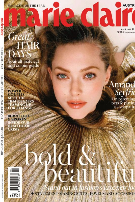 AMANDA SEYFRIED in Marie Claire Magazine, Australia April 2022