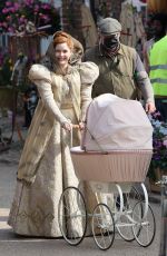 AMY ADAMS on the Set of Enchanted Sequel in Hambleden 03/28/2022