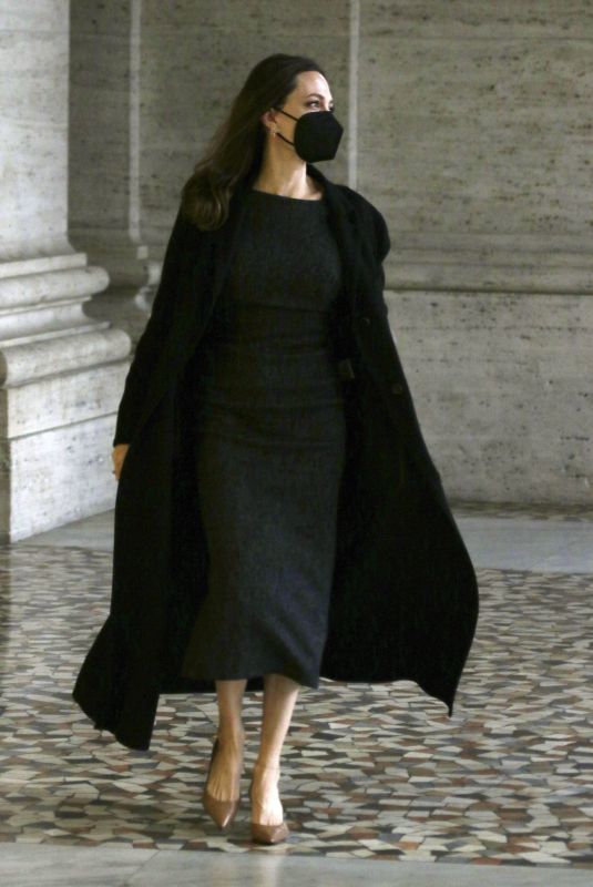 ANGELINA JOLIE Out and About in Rome 03/30/2022