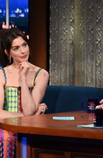 ANNE HATHAWAY at Late Show with Stephen Colbert in New York 03/15/2022