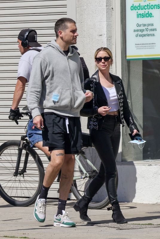 ASHLEY BENSON and G-Eazy Out for Lunch in Los Angeles 03/14/2022