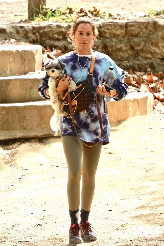 ASHLEY TISDALE Out Hiking with Her Dog in Los Feliz 03/03/2022