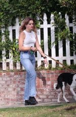 AVA PHILLIPPE Out with Her Dog in Los Angeles 03/04/2022