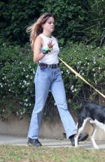 AVA PHILLIPPE Out with Her Dog in Los Angeles 03/04/2022