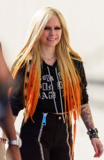 AVRIL LAVIGNE Arrives at Jimmy Kimmel Live in Los Angeles 02/28/2022