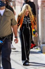 AVRIL LAVIGNE Arrives at Jimmy Kimmel Live in Los Angeles 02/28/2022