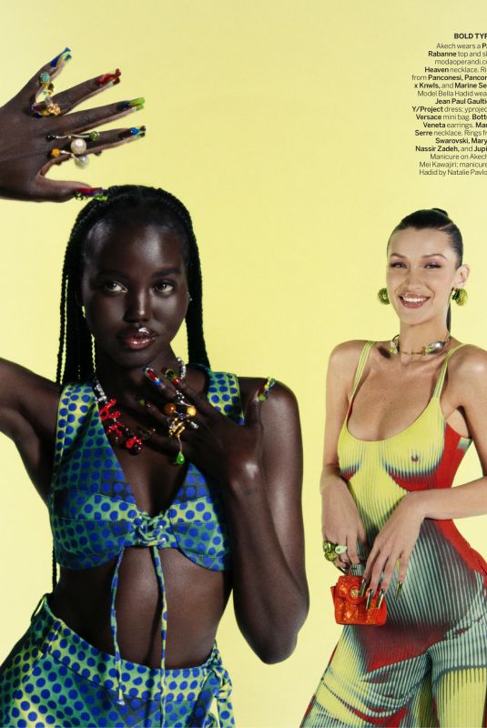 BELLA HADID and ADUT AKECH in Vogue Magazine, April 2022
