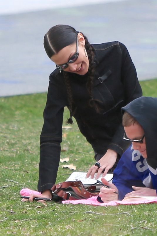 BELLA HADID and Marc Kalman at Hudson River Park in New York 03/20/2022