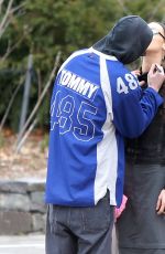 BELLA HADID and Marc Kalman at Hudson River Park in New York 03/20/2022