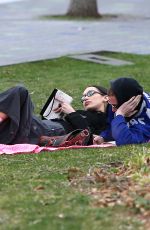 BELLA HADID and Marc Kalman at Hudson River Park in New York 03/20/2022