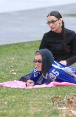 BELLA HADID and Marc Kalman at Hudson River Park in New York 03/20/2022
