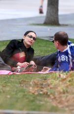 BELLA HADID and Marc Kalman at Hudson River Park in New York 03/20/2022