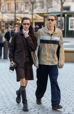 BELLA HADID and Marc Kalman Out in Paris 03/07/2022