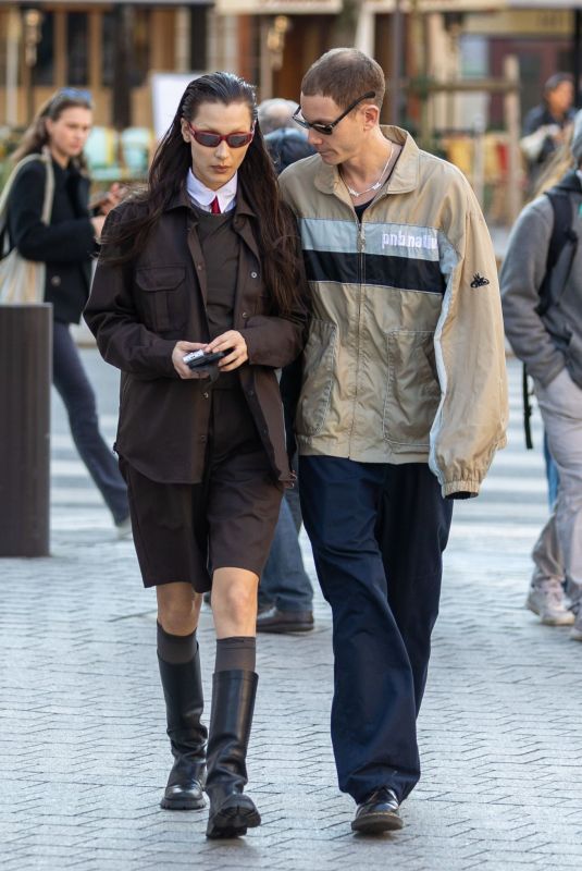 BELLA HADID and Marc Kalman Out in Paris 03/07/2022