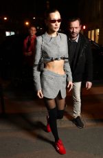 BELLA HADID Arrives at a Birthday Party at Paris Fashion Week 03/03/2022