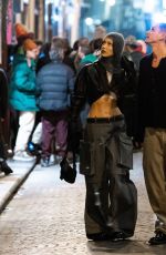 BELLA HADID Heading to Dinner in Paris 03/01/2022