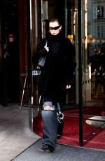 BELLA HADID Leaves Her Hotel in Paris 03/06/2022