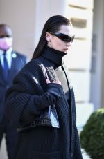 BELLA HADID Leaves Her Hotel in Paris 03/06/2022
