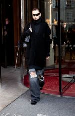BELLA HADID Leaves Her Hotel in Paris 03/06/2022