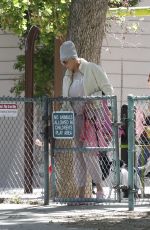 BRIGITTE NIELSEN Out at a Park in Los Angeles 03/22/2022