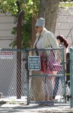 BRIGITTE NIELSEN Out at a Park in Los Angeles 03/22/2022