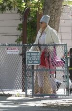BRIGITTE NIELSEN Out at a Park in Los Angeles 03/22/2022