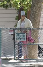 BRIGITTE NIELSEN Out at a Park in Los Angeles 03/22/2022