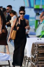 CHANTEL JEFFRIES in a Black Bikini at a Beach of Setai Hotel in Miami 03/20/2022