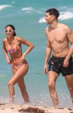 CHANTEL JEFFRIES in Bikini at a Beach in Miami 03/24/2022