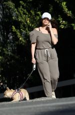 CHERYL BURKE Out with Her Dog in Los Angeles 03/02/2022