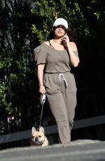 CHERYL BURKE Out with Her Dog in Los Angeles 03/02/2022