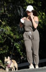 CHERYL BURKE Out with Her Dog in Los Angeles 03/02/2022