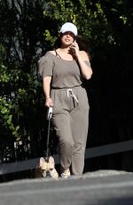 CHERYL BURKE Out with Her Dog in Los Angeles 03/02/2022