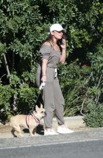 CHERYL BURKE Out with Her Dog in Los Angeles 03/02/2022