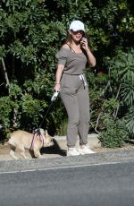 CHERYL BURKE Out with Her Dog in Los Angeles 03/02/2022