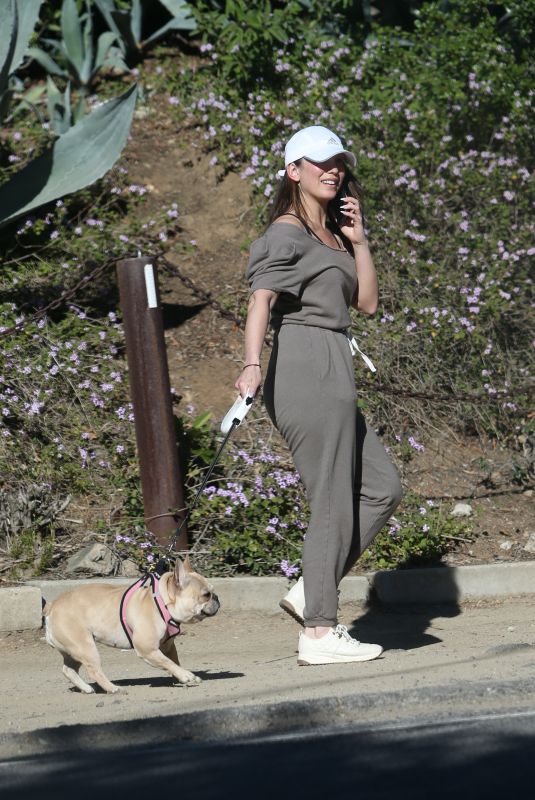 CHERYL BURKE Out with Her Dog in Los Angeles 03/02/2022