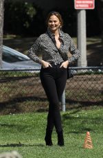 CHRISSY TEIGEN and John Legend Arrives at a Park in Beverly Hills 03/05/2022