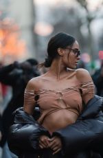 CINDY BRUNA Arrives at Elie Saab Fashion Show in Paris 03/05/2022