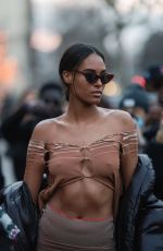 CINDY BRUNA Arrives at Elie Saab Fashion Show in Paris 03/05/2022