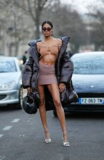 CINDY BRUNA Arrives at Elie Saab Fashion Show in Paris 03/05/2022