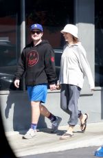 CLAUDIA TRAISAC and Josh Hutcherson Out for Coffee in Los Feliz 03/07/2022
