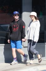 CLAUDIA TRAISAC and Josh Hutcherson Out for Coffee in Los Feliz 03/07/2022